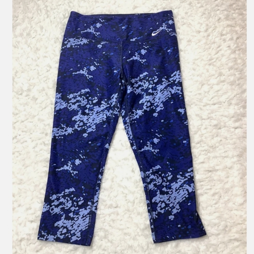 Nike Dri-fit blue camo tech cropped legging